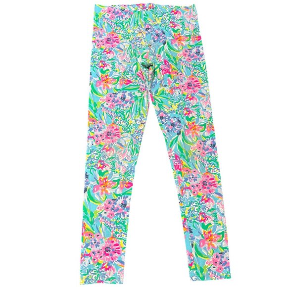 Lilly Pulitzer Girls Maia Printed Leggings Large 8-10 Multicolor Tropical Floral - Picture 1 of 3